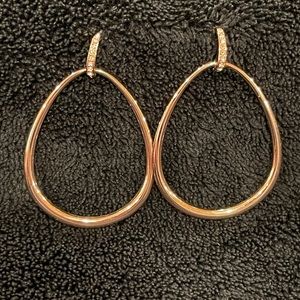 Rose gold tones hoops with CZ detail